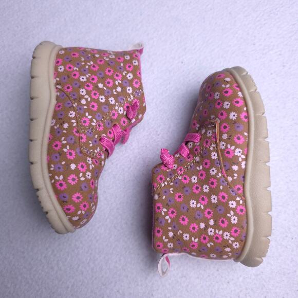 Carter's Just One You Kyrie Baby Toddler Girls Floral Boots, Size 4, EUC - Picture 8 of 9
